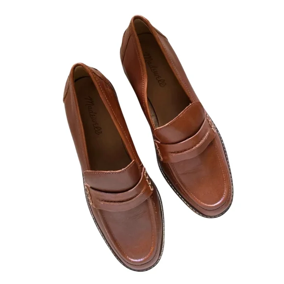 MADEWELL The Corinne Lugsole Loafers Dried Maple Brown Tan Leather Size 8 Womens - Picture 3 of 7